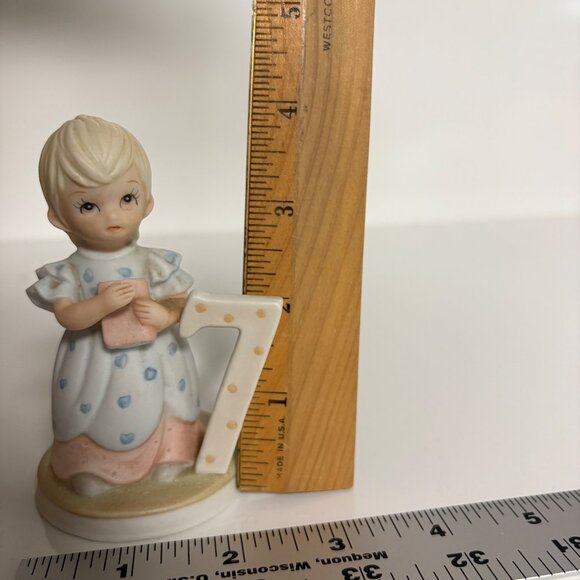 Lefton Christopher Collection Birthday Girl #7 Blonde 1982 Porcelain #03448 - Picture 6 of 7